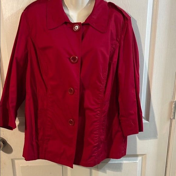 Style & Co. Vibrant Red Trench Coat - Picture 1 of 7